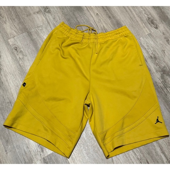 Nike Jordan Jumpman yellow‎ long basketball shorts size medium RARE - Picture 1 of 5
